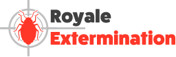 red and black royale extermination logo, bed bugs extermination